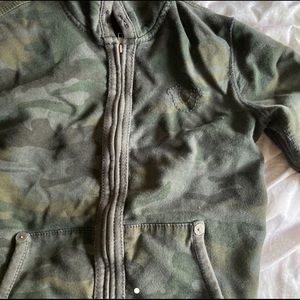 army green true religion zip up